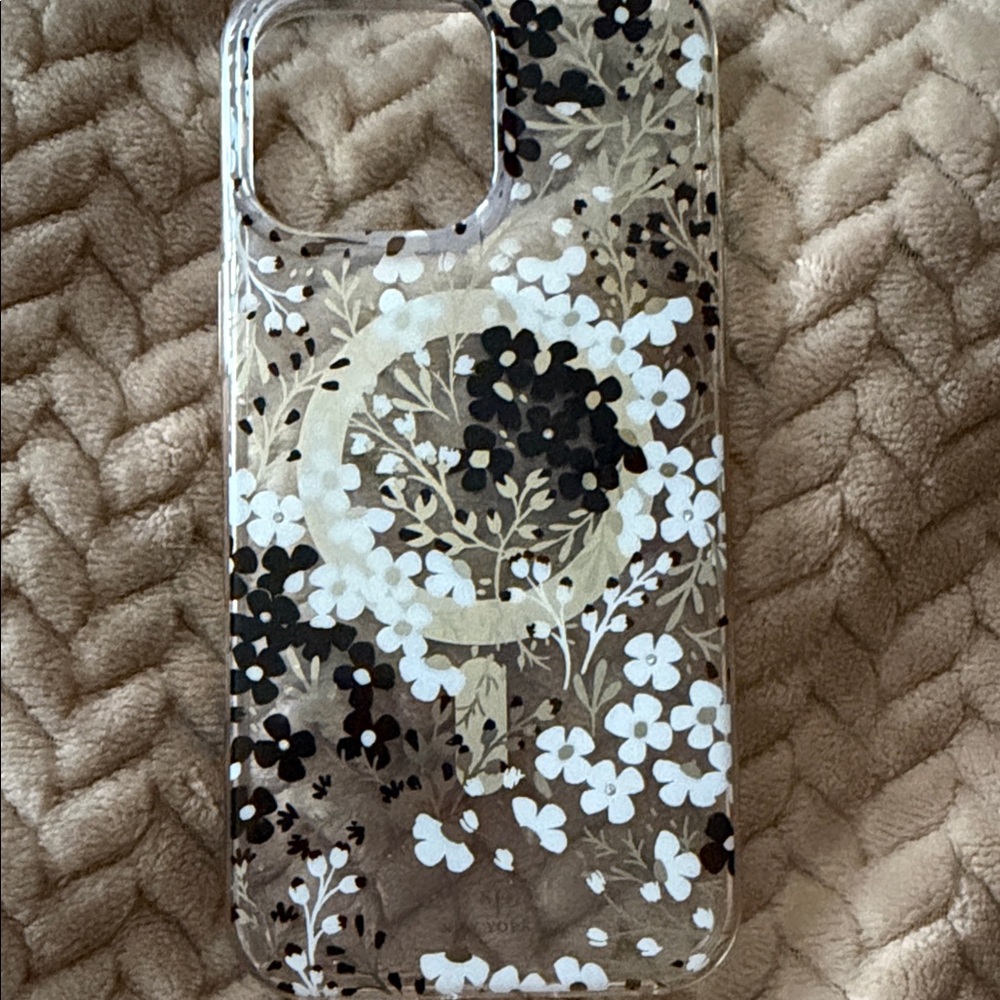 Kate Spade Black and White Floral Phone Case